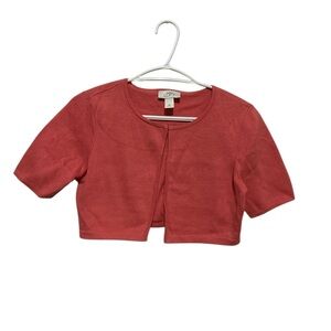 LOFT Coral Pink Short-Sleeve Cardigan XS